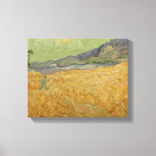 Vincent van Gogh  Radfeld mit Sensenmann, 1889 Leinwanddruck