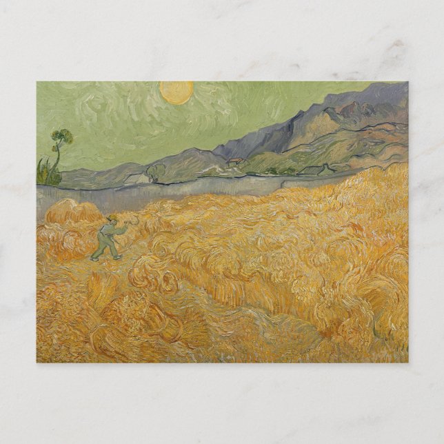 Vincent van Gogh | Radfeld mit Sensenmann, 1889 Postkarte (Vorderseite)