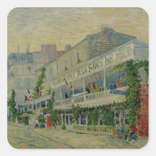 Vincent van Gogh   Restaurant de la Sirene Quadratischer Aufkleber