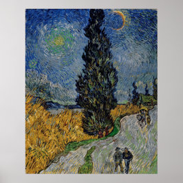 Vincent Van Gogh Road mit Cypress & Star Malerei Poster