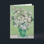 Vincent Van Gogh Rose Impressionist Geburtstag Karte<br><div class="desc">Schönes Gemälde von Van Gogh mit impressionistischer Blumenkunst mit hübschen Rose in einer grünen Vase auf einem weißen Tisch mit Spuren von rosa auf einem schönen gelben grünen Hintergrund. Cooles Vintages Blumengeschenk für einen Künstler aus dem 18. Jahrhundert, der die Liebe der impressionistischen Periode bewundert. Herzlichen Glückwunsch zum Geburtstag auf...</div>