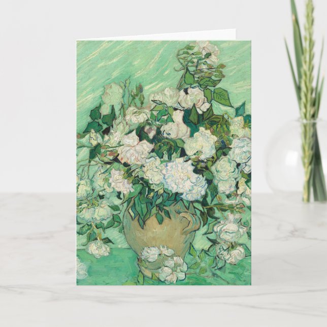 Vincent van Gogh Rose Impressionist Karte (Vorderseite)
