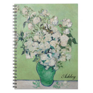 Vincent Van Gogh Rose Impressionist Monogramm Notizblock