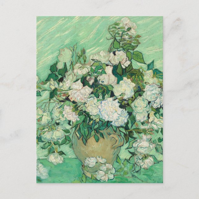 Vincent van Gogh Rose Impressionist Postkarte (Vorderseite)