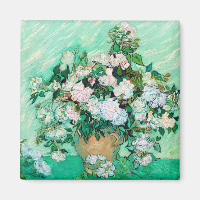 Vincent van Gogh Rose Magnet (Vorne)