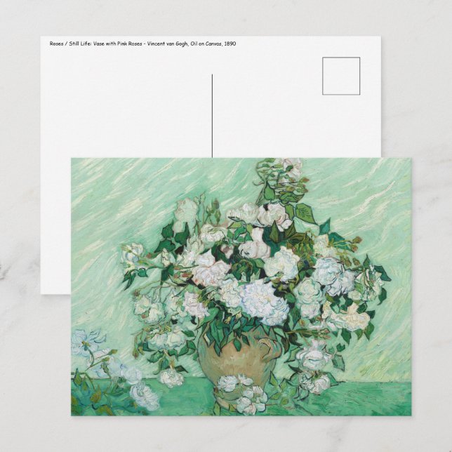 Vincent van Gogh - Rose Postkarte (Vorne/Hinten)