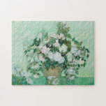 Vincent van Gogh - Rose Puzzle<br><div class="desc">Rose / Stillleben: Vase mit rosa Rosen - Vincent van Gogh,  Öl auf Leinwand,  1890</div>