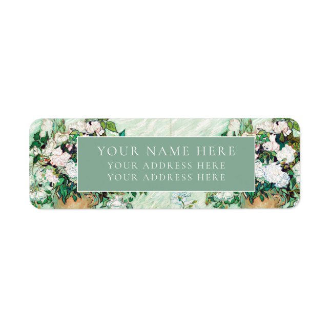 VINCENT VAN GOGH "ROSE" RÜCKKEHR-ADRESSE-ETIKETT (Vorne)