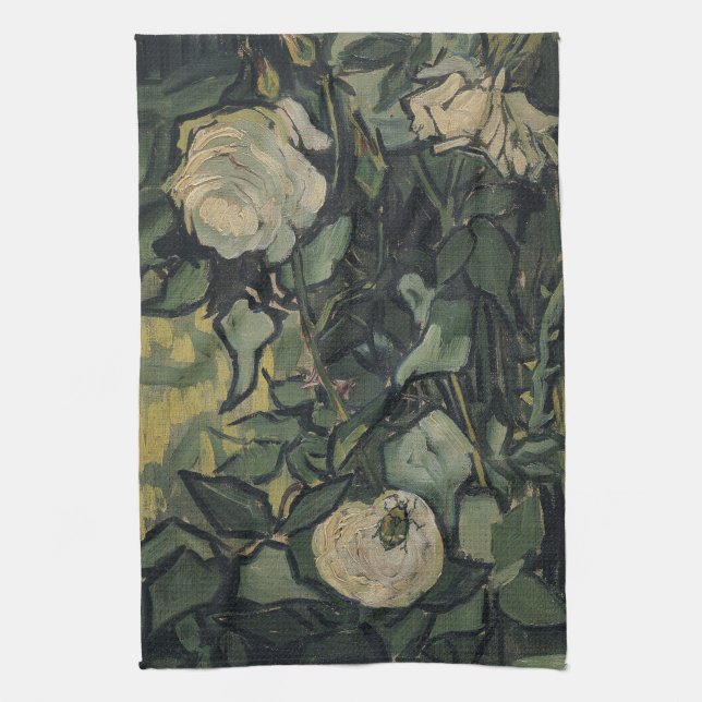 Vincent van Gogh - Rose und Käfer Geschirrtuch (Vertikal)