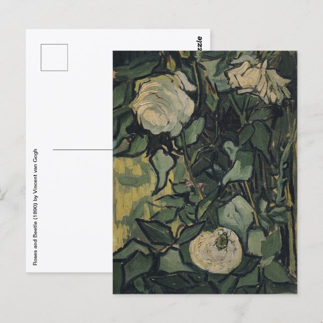 Vincent van Gogh - Rose und Käfer Postkarte (Vorne/Hinten)