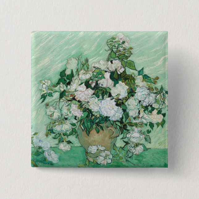 Vincent van Gogh - Rosen Button (Vorderseite)
