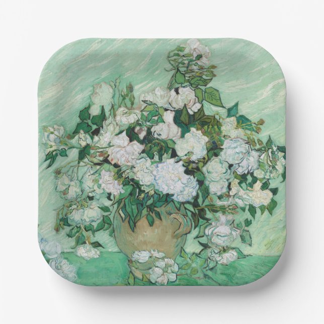 Vincent van Gogh - Rosen Pappteller (Vorderseite)