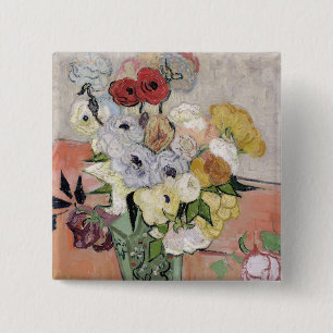 Vincent van Gogh   Rosen und Anemonen, 1890 Button