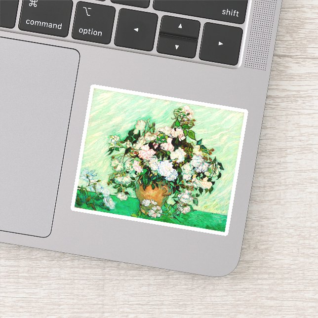 Vincent Van Gogh Roses (1890) Aufkleber (Detail)