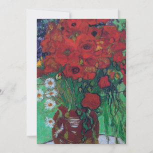 Vincent Van Gogh - Rote Mohnblumen und Gänseblümch Dankeskarte