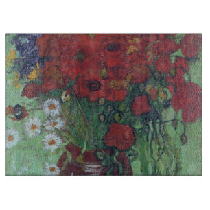 Vincent Van Gogh - Rote Mohnblumen und Gänseblümch Schneidebrett