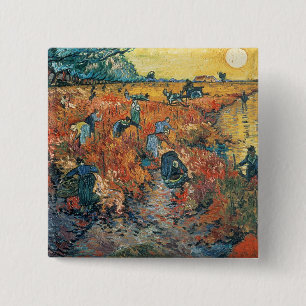 Vincent van Gogh Rote Weinberge in Arles, 1888 Button