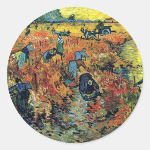 Vincent Van Gogh - Roter Weinberg bei Arles Malere Runder Aufkleber