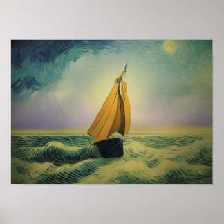 Vincent Van Gogh Sailor Boot im Ozean Poster