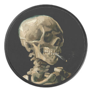 Vincent van Gogh - Schädel mit brennender Zigarett Eishockey Puck