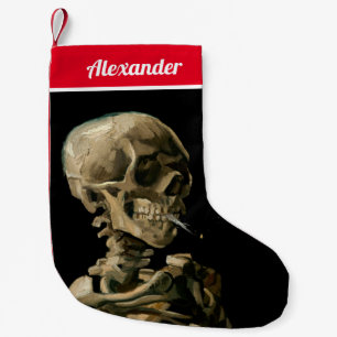 Vincent van Gogh - Schädel mit brennender Zigarett Kleiner Weihnachtsstrumpf