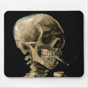Vincent van Gogh - Schädel mit brennender Zigarett Mousepad
