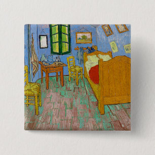Vincent Van Gogh Schlafzimmer. Impressionismus-Rau Button