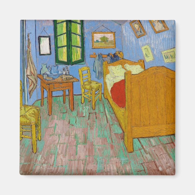 Vincent Van Gogh Schlafzimmer. Impressionismus Vin Magnet (Vorne)