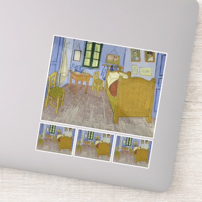 Vincent Van Gogh, Schlafzimmer in Arles, 3. Versio Aufkleber (Detail)