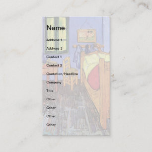 Vincent Van Gogh - Schlafzimmer mit Arles Fine Art Visitenkarte