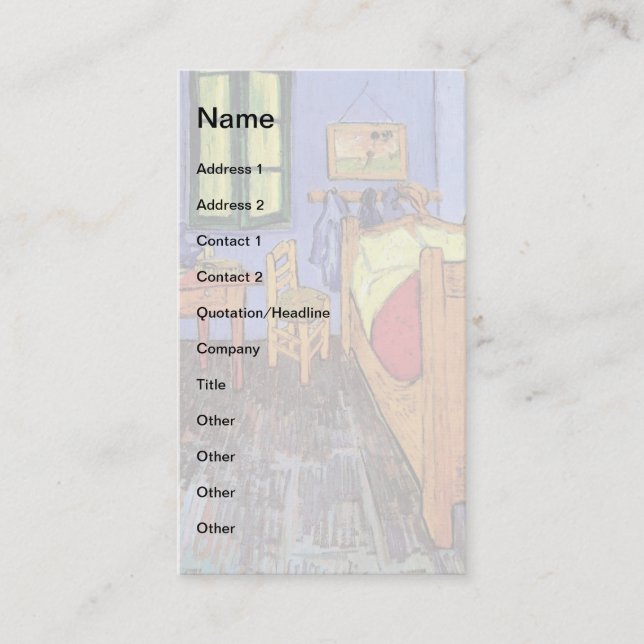 Vincent Van Gogh - Schlafzimmer mit Arles Fine Art Visitenkarte (Vorderseite)