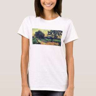 Vincent Van Gogh - Schloss Auvers bei Sonnenunterg T-Shirt
