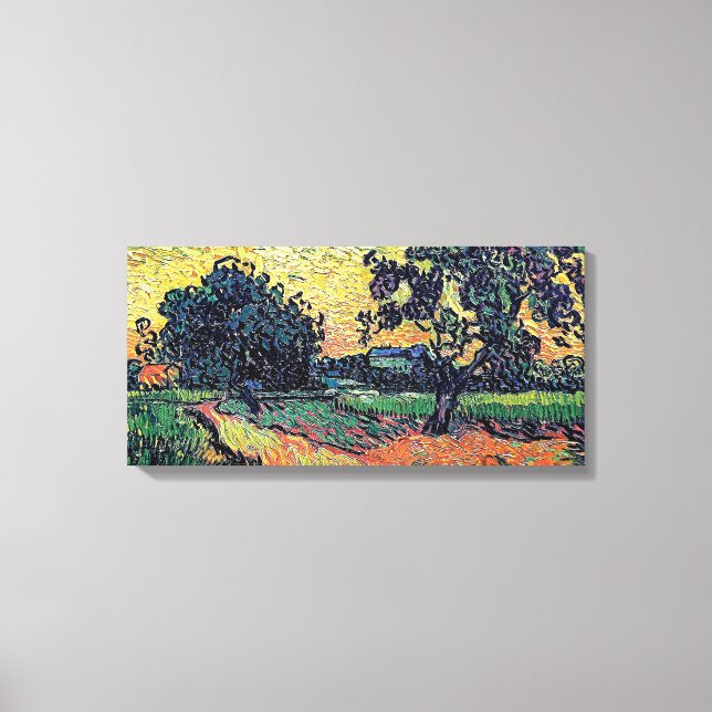 Vincent Van Gogh - Schloss von Auvers bei Sonnenun Leinwanddruck (Vorderseite)