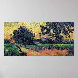 Vincent Van Gogh - Schloss von Auvers bei Sonnenun Poster