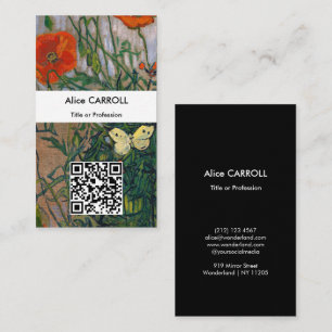 Vincent van Gogh - Schmetterlinge & Poppies - QR-C Visitenkarte
