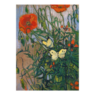 Vincent van Gogh - Schmetterlinge und Klatschmohn Fotodruck