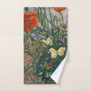 Vincent van Gogh - Schmetterlinge und Mohn Badhandtuch Set