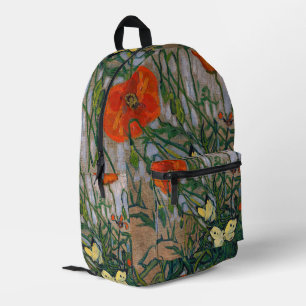 Vincent van Gogh - Schmetterlinge und Mohn Bedruckter Rucksack