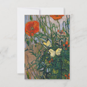 Vincent van Gogh - Schmetterlinge und Mohn Dankeskarte