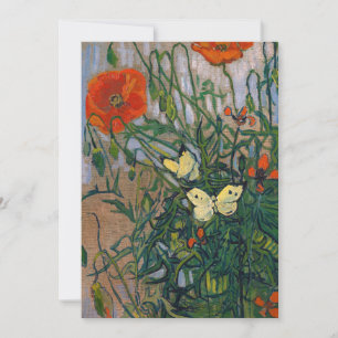 Vincent van Gogh - Schmetterlinge und Mohn Einladung