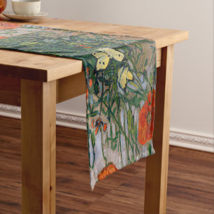 Vincent van Gogh - Schmetterlinge und Mohn Kurzer Tischläufer
