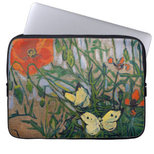 Vincent van Gogh - Schmetterlinge und Mohn Laptopschutzhülle