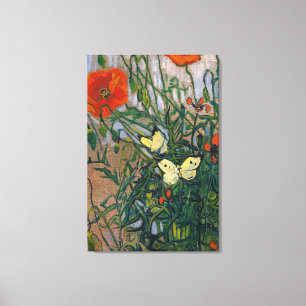 Vincent van Gogh - Schmetterlinge und Mohn Leinwanddruck
