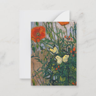 Vincent van Gogh - Schmetterlinge und Mohn Mitteilungskarte
