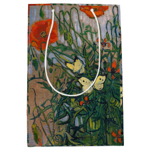 Vincent van Gogh - Schmetterlinge und Mohn Mittlere Geschenktüte
