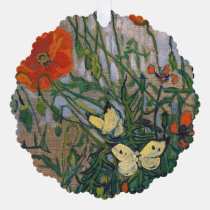 Vincent van Gogh - Schmetterlinge und Mohn Ornament Karte