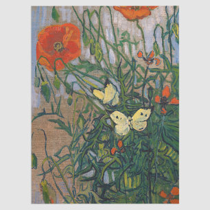 Vincent van Gogh - Schmetterlinge und Mohn Seidenpapier