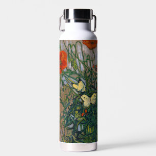 Vincent van Gogh - Schmetterlinge und Mohn Trinkflasche