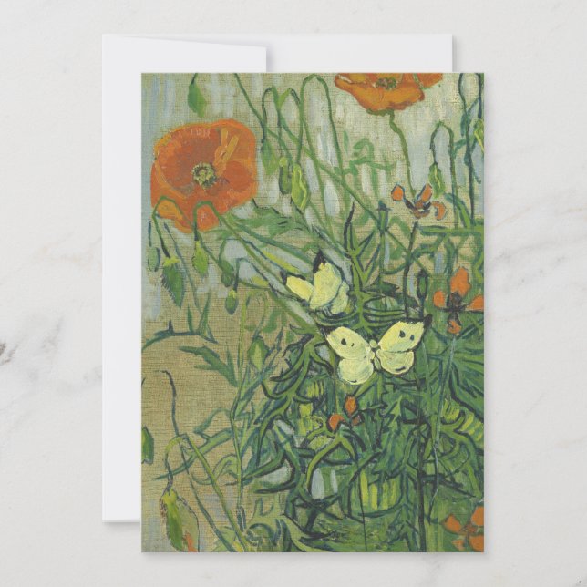 Vincent van Gogh - Schmetterlinge und Mohnblumen Einladung (Vorderseite)