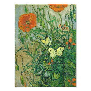 Vincent van Gogh - Schmetterlinge und Mohnblumen Fotodruck